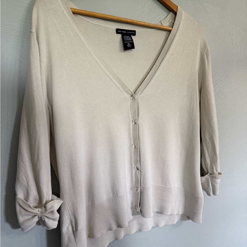 New York & Company Soft Cream Cardigan